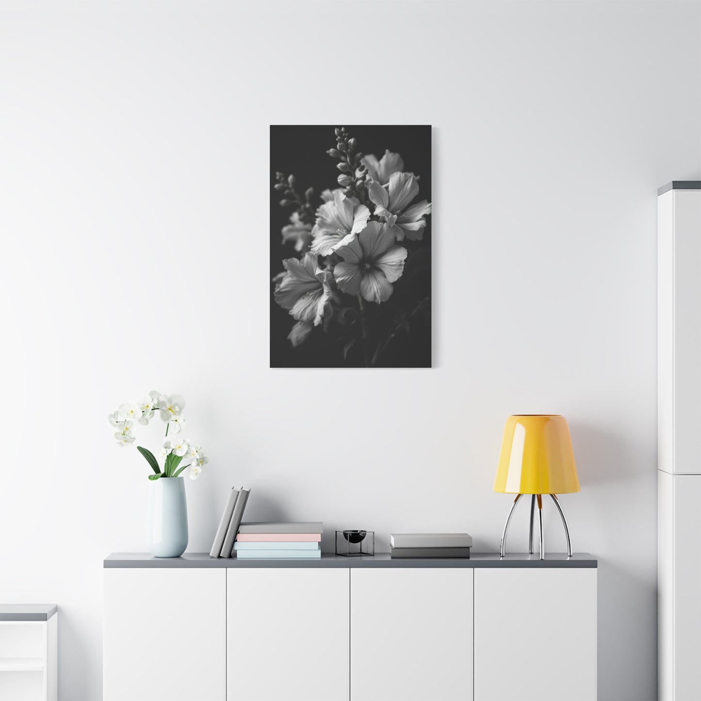 Classic Wildflower Cluster in Monochrome Wall Art & Canvas Prints