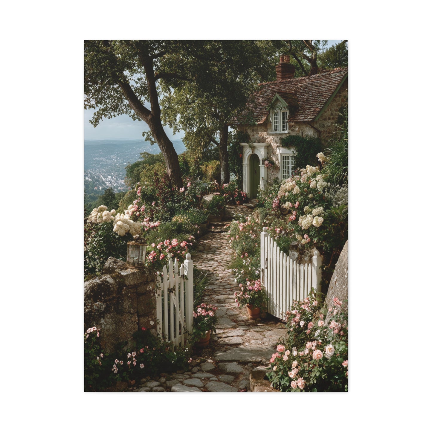 Cottage Garden Entrance Path Wall Art & Canvas Print