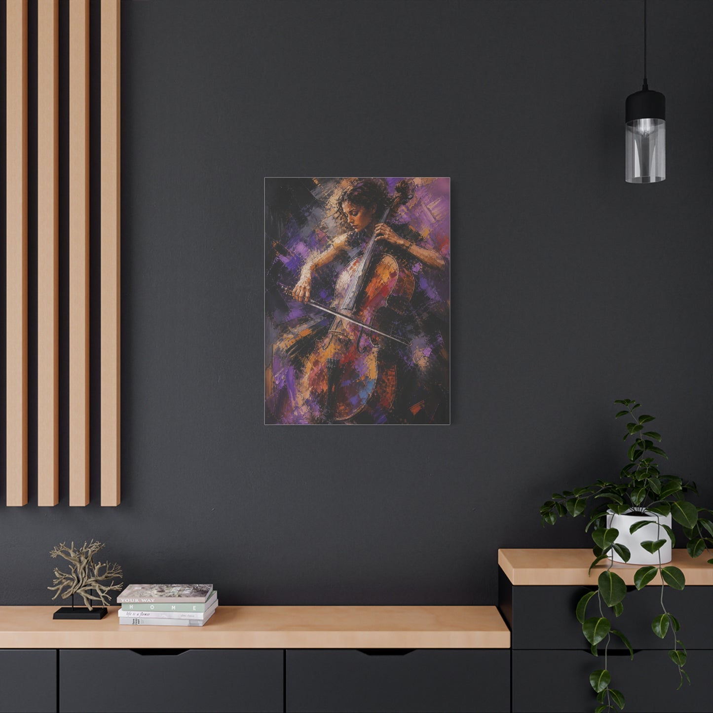 Abstract Cellist Motion Painting Wall Art & Canvas Print