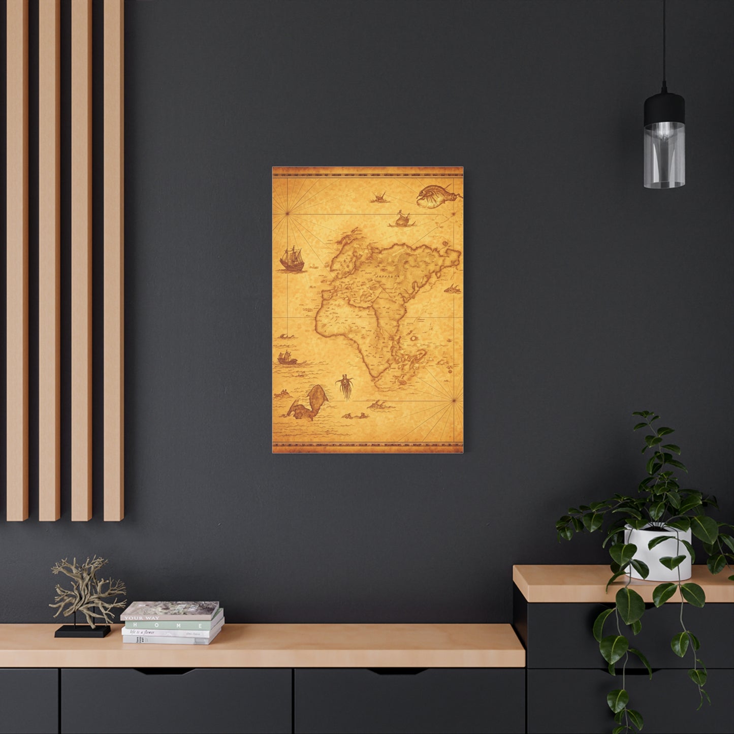 Sepia Explorer’s World Map Poster Wall Art & Canvas Prints
