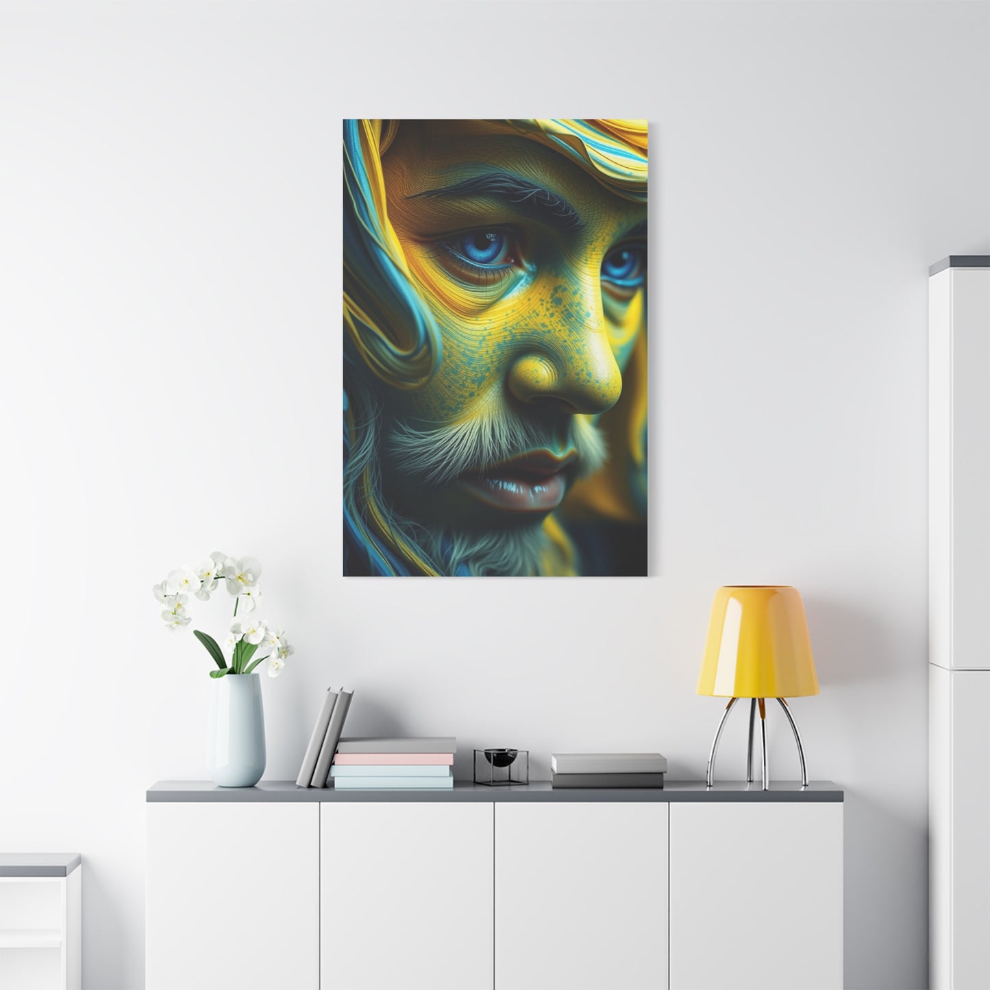 Vision Blue & Yellow Art Art Wall Art & Canvas Print
