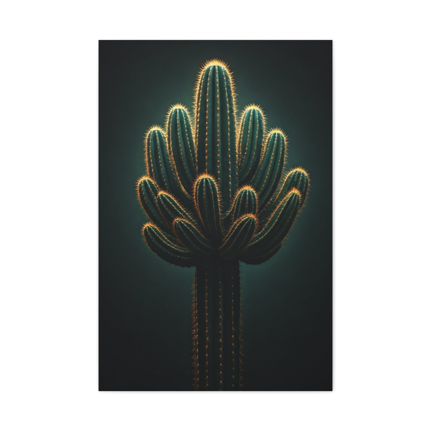 Golden Saguaro Cactus Desert Silhouette Wall Art & Canvas Prints