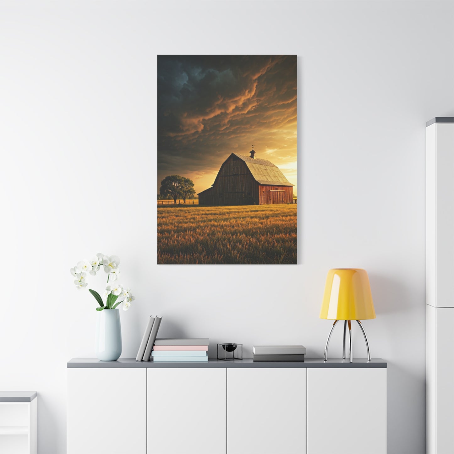 Sunset Prairie Barn Wall Art & Canvas Prints