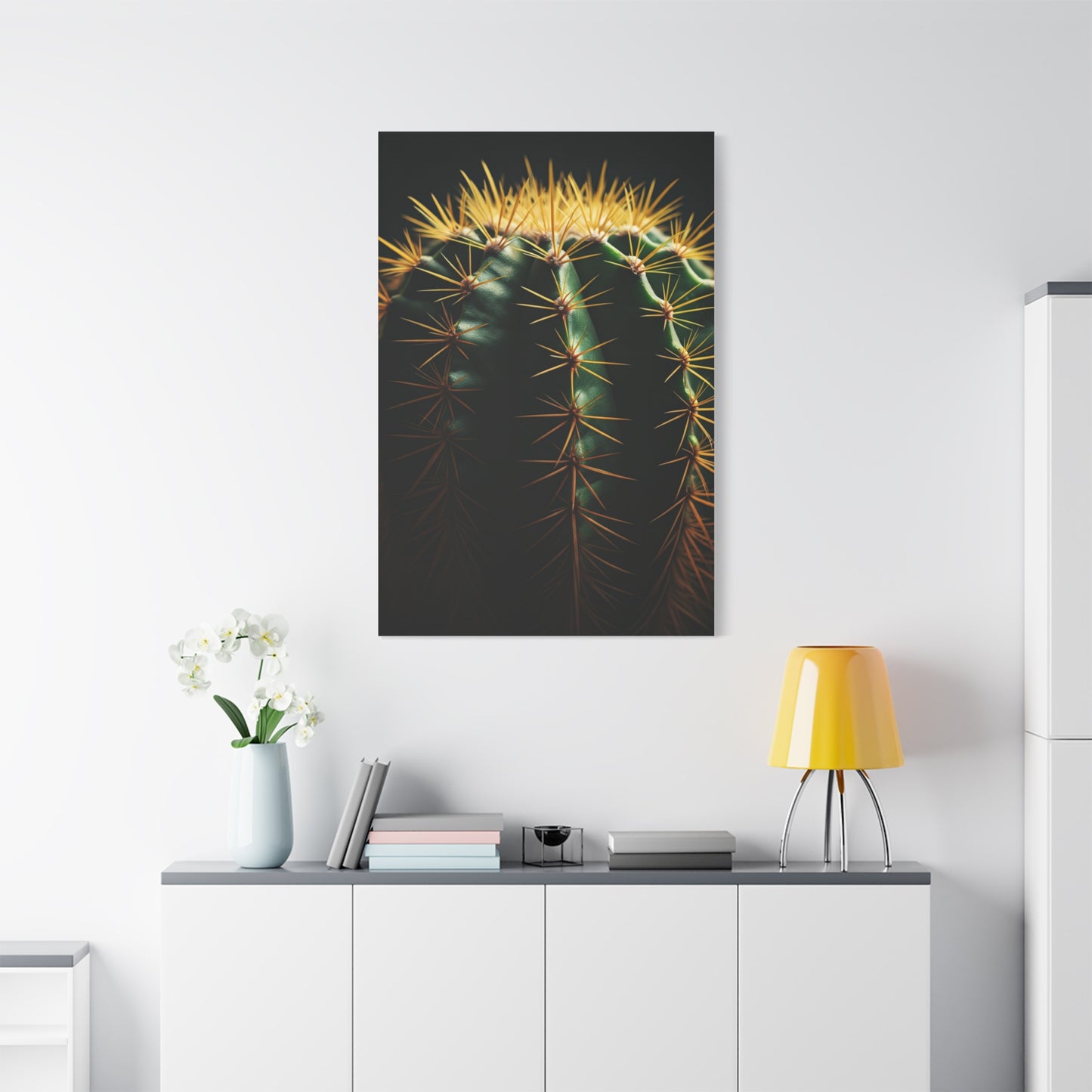 Golden Spine Macro Cactus Wall Art & Canvas Prints