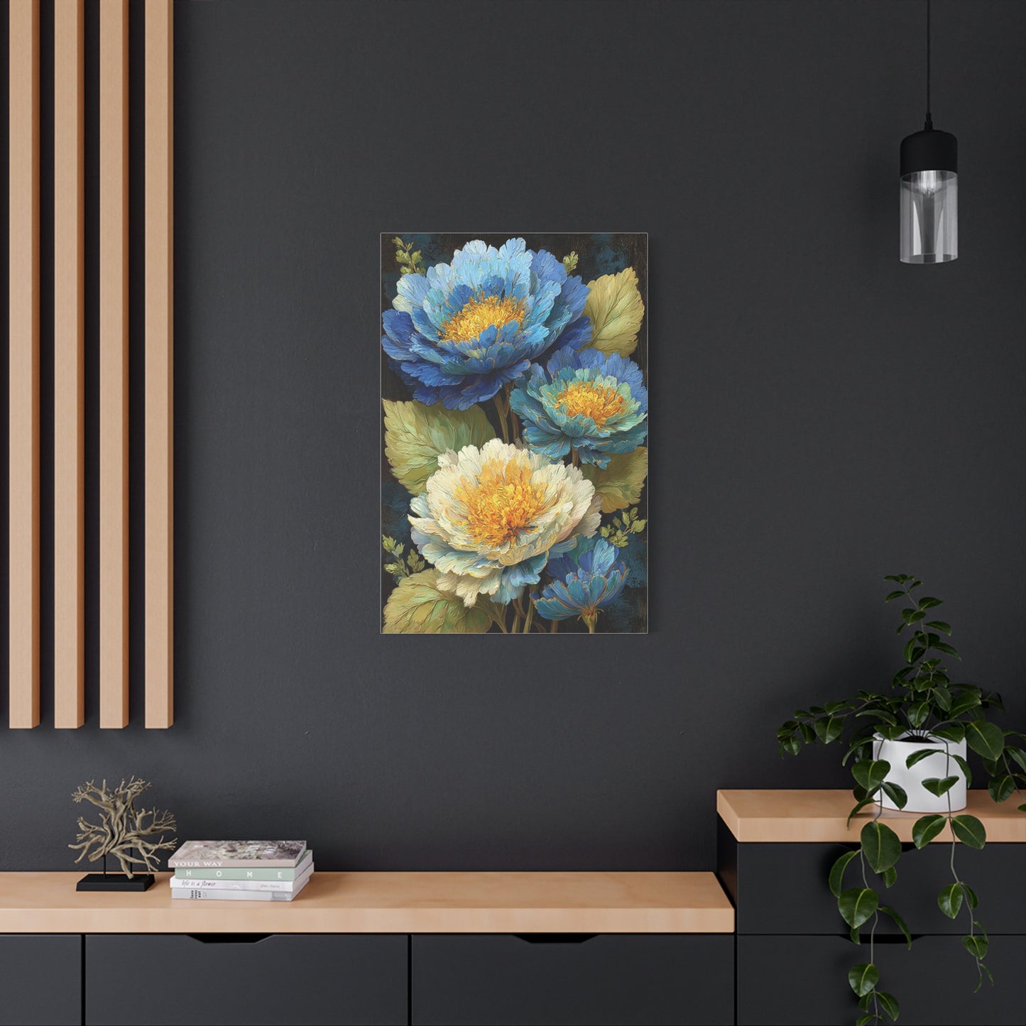 Blue Peony Bloom Elegance Wall Art & Canvas Print