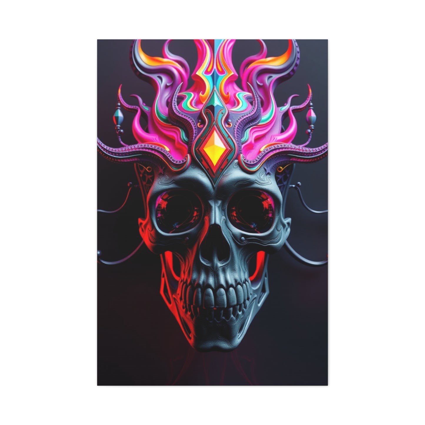 3D Trippy Skull Art By Ali Gulec Art Refined Canvas Wall Art & Canvas Print