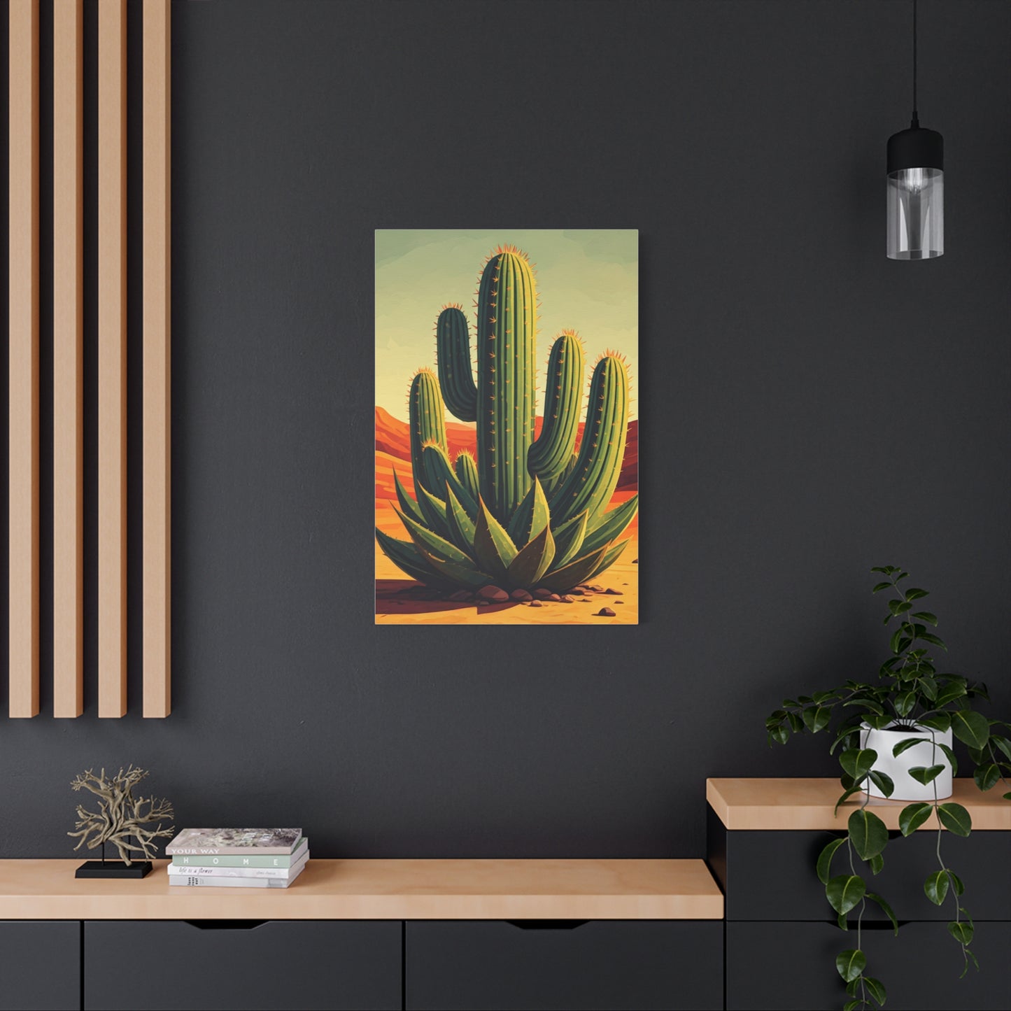 Southwestern Saguaro and Agave Desert Illustration Wall Art & Canvas Prints