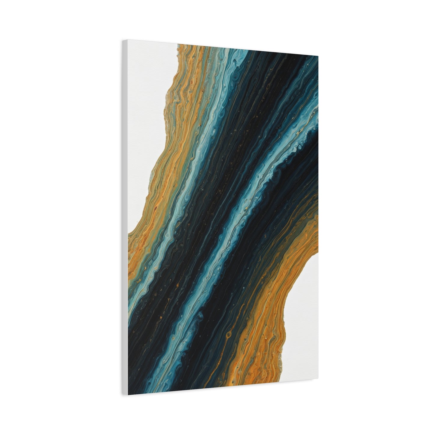 Blue and Gold Stone Flow Abstract Wall Art & Canvas Prints