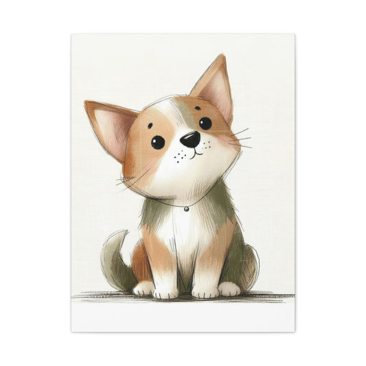Innocent Puppy Clipart Dog Wall Art & Canvas Prints