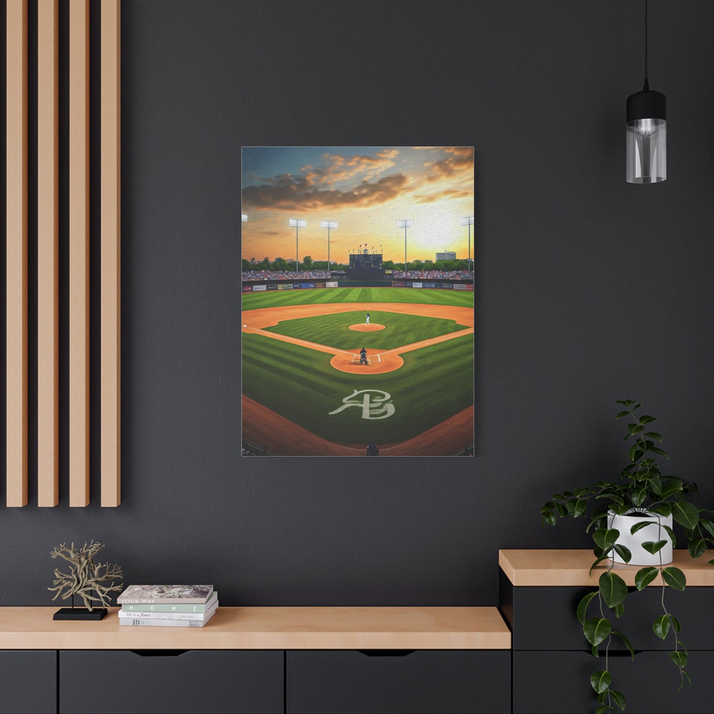 Sunset Baseball Field Peaceful Sports Landscape Wall Art & Canvas Prints
