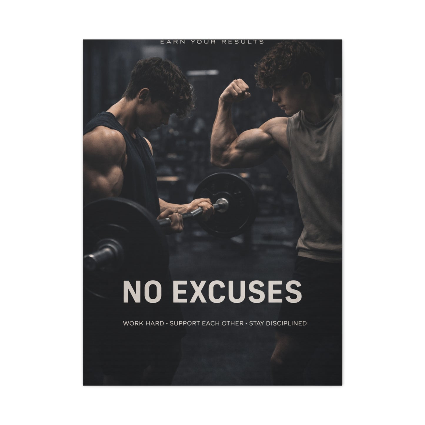 No Excuses Power Training Wall Art & Canvas Print