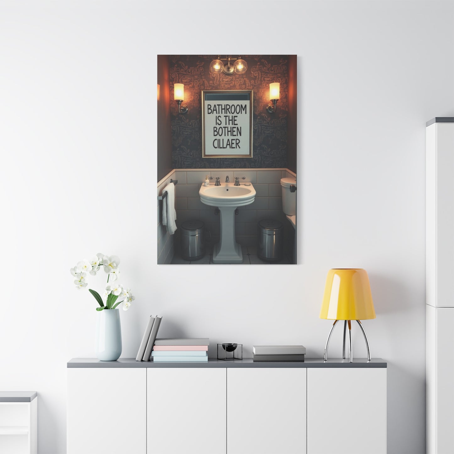 Elite Bathroom Humor Art Vision Wall Art & Canvas Print