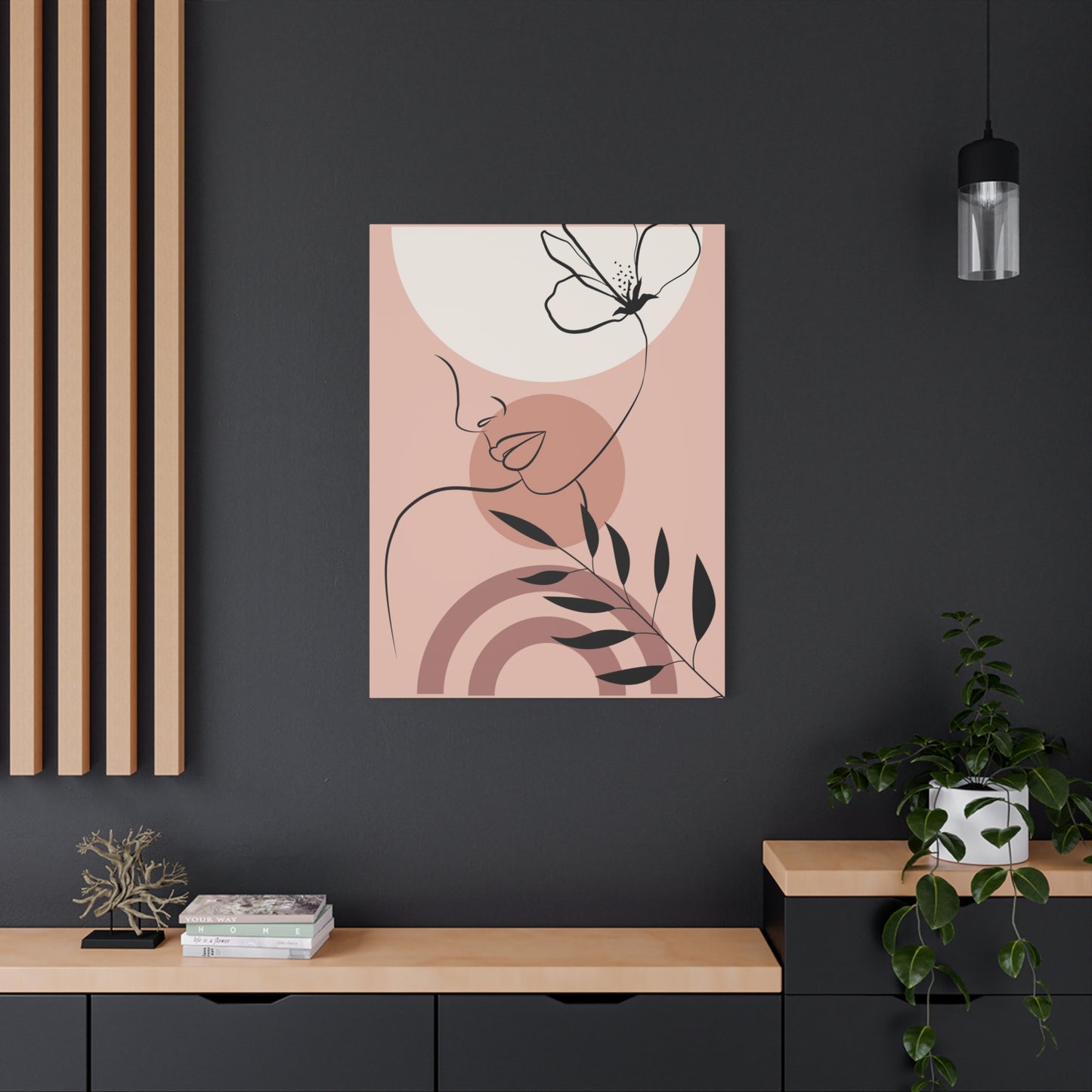 Lady Flower Leaves Deco Wall Art & Canvas Prints