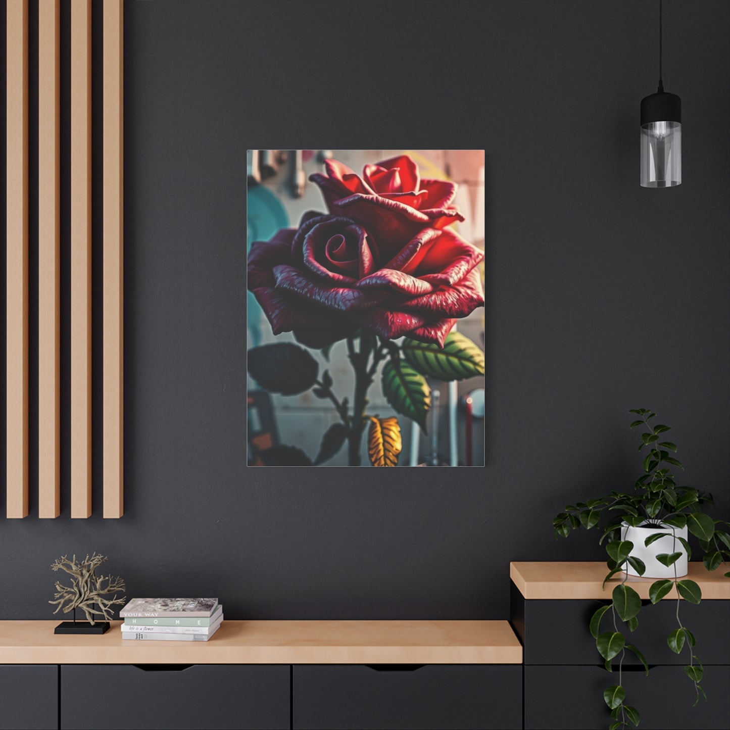 Regal Petals Street Canvas Wall Art & Canvas Print