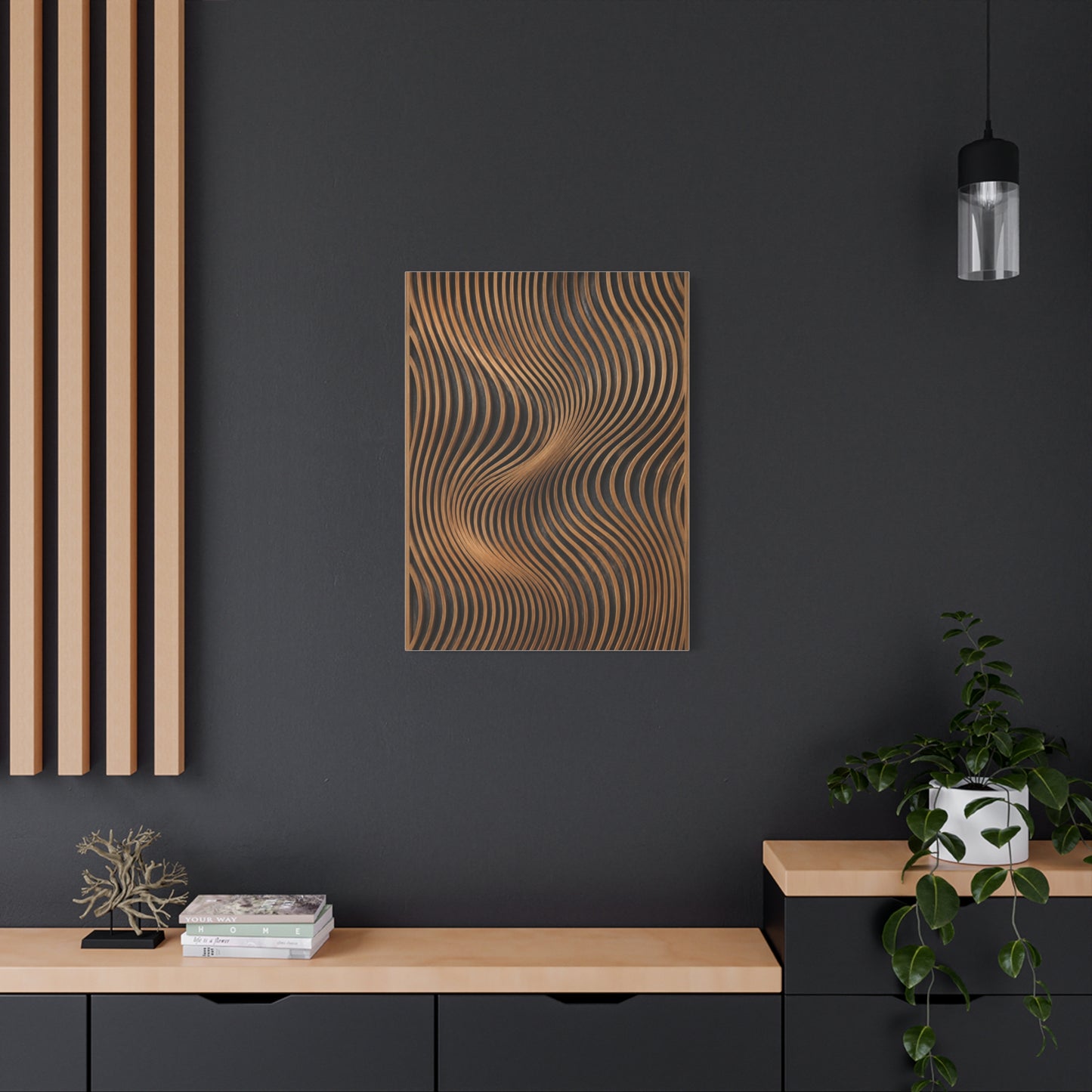 Minimal Slatted Wave Flow Panel Wall Art & Canvas Print