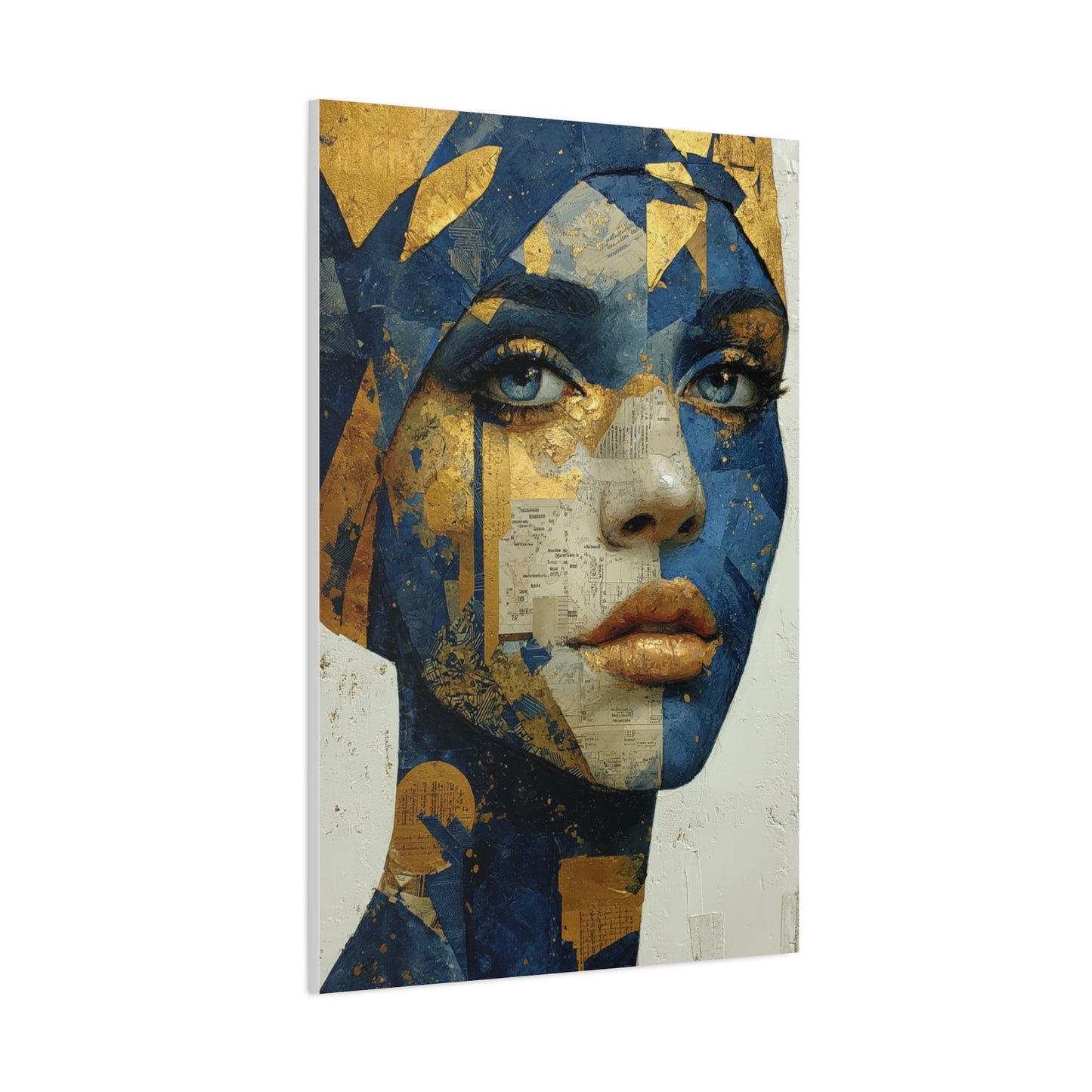 Geometric Gold Mask Portrait Wall Art & Canvas Print