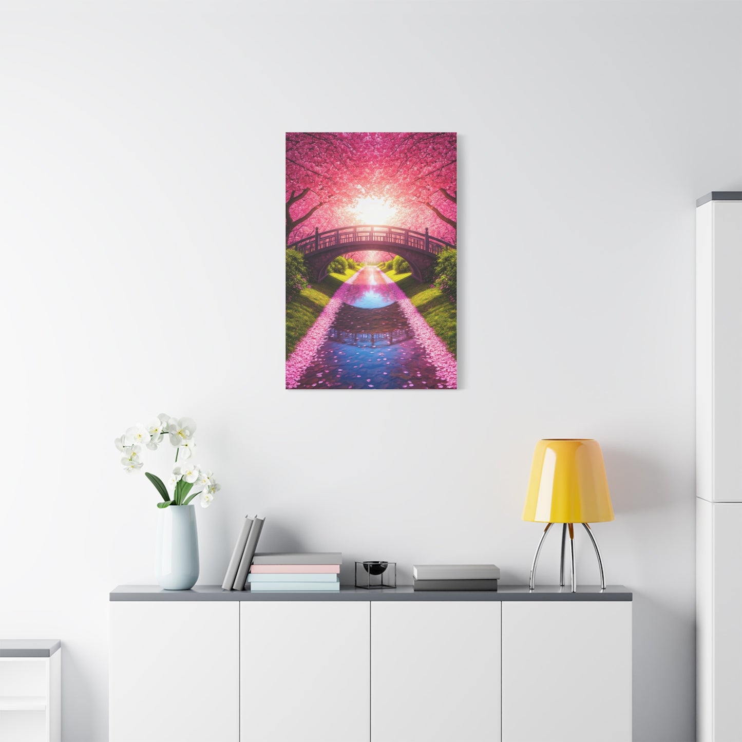 Sakura Bridge Reflection at Sunrise Wall Art & Canvas Prints
