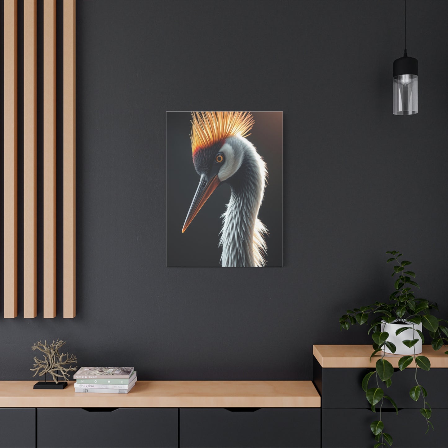 Crane Bird Art Refined Canvas Wall Art & Canvas Print