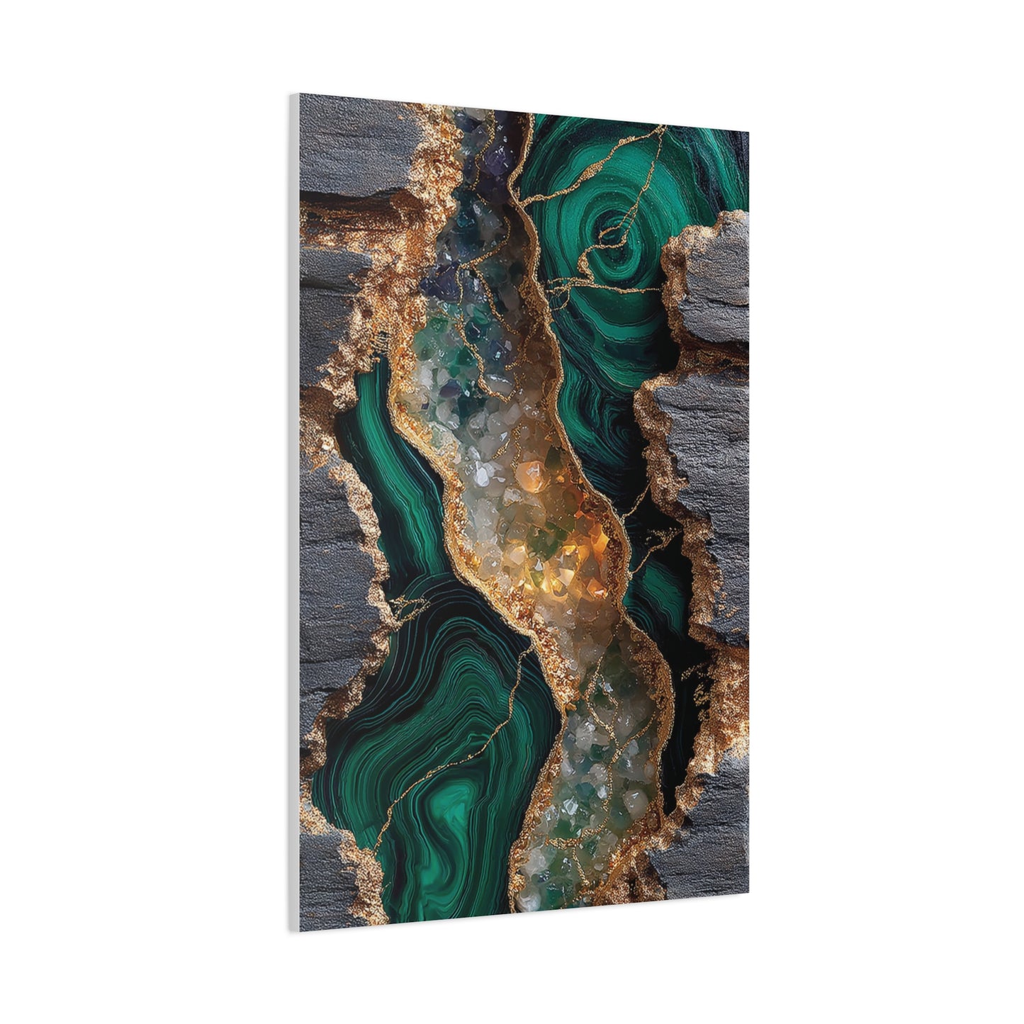 Emerald Geode Abstract Wall Art & Canvas Print