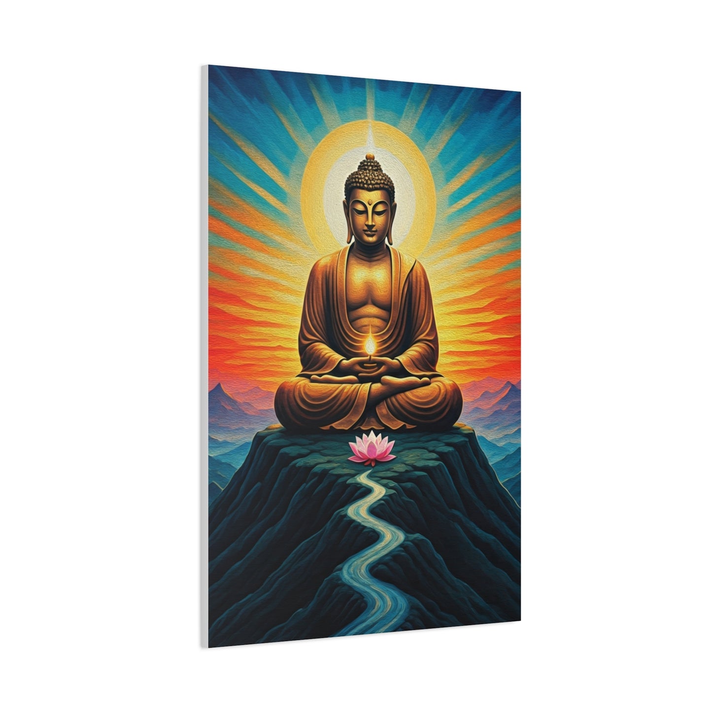 Meditative Buddha with Lotus Path Wall Art & Canvas Prints