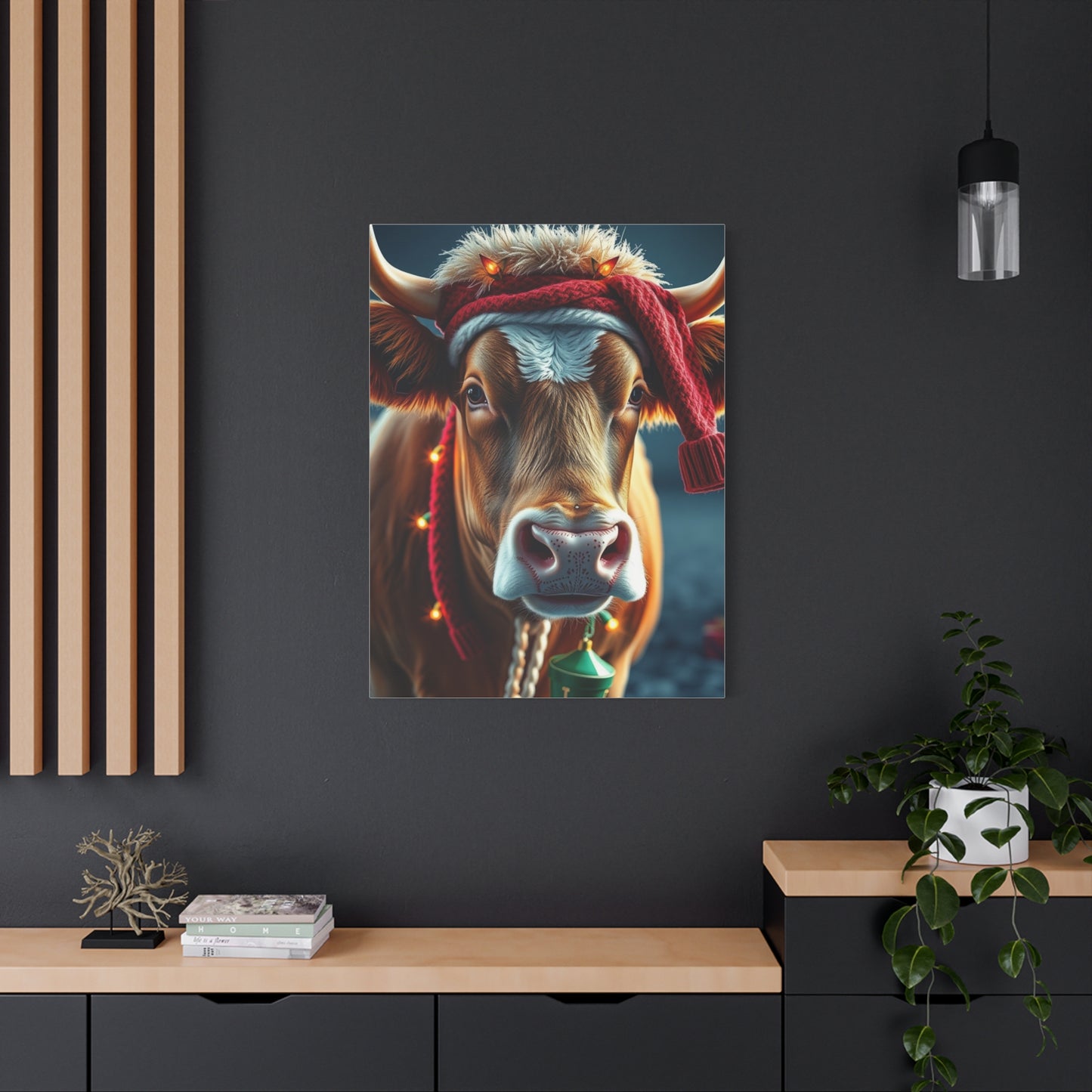 Christmas Cow Art Supreme Gallery Wall Art & Canvas Print