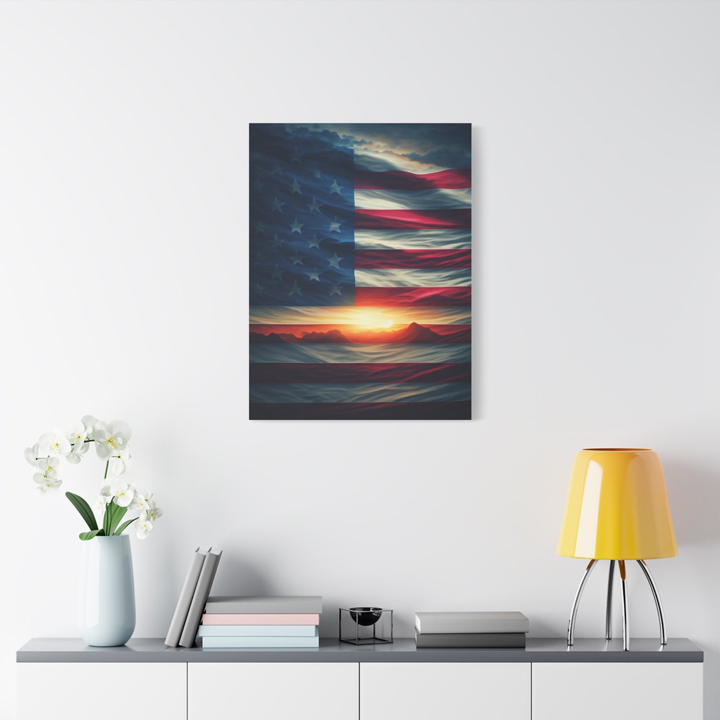 Stars and Stripes Dawn Reflection Wall Art & Canvas Prints