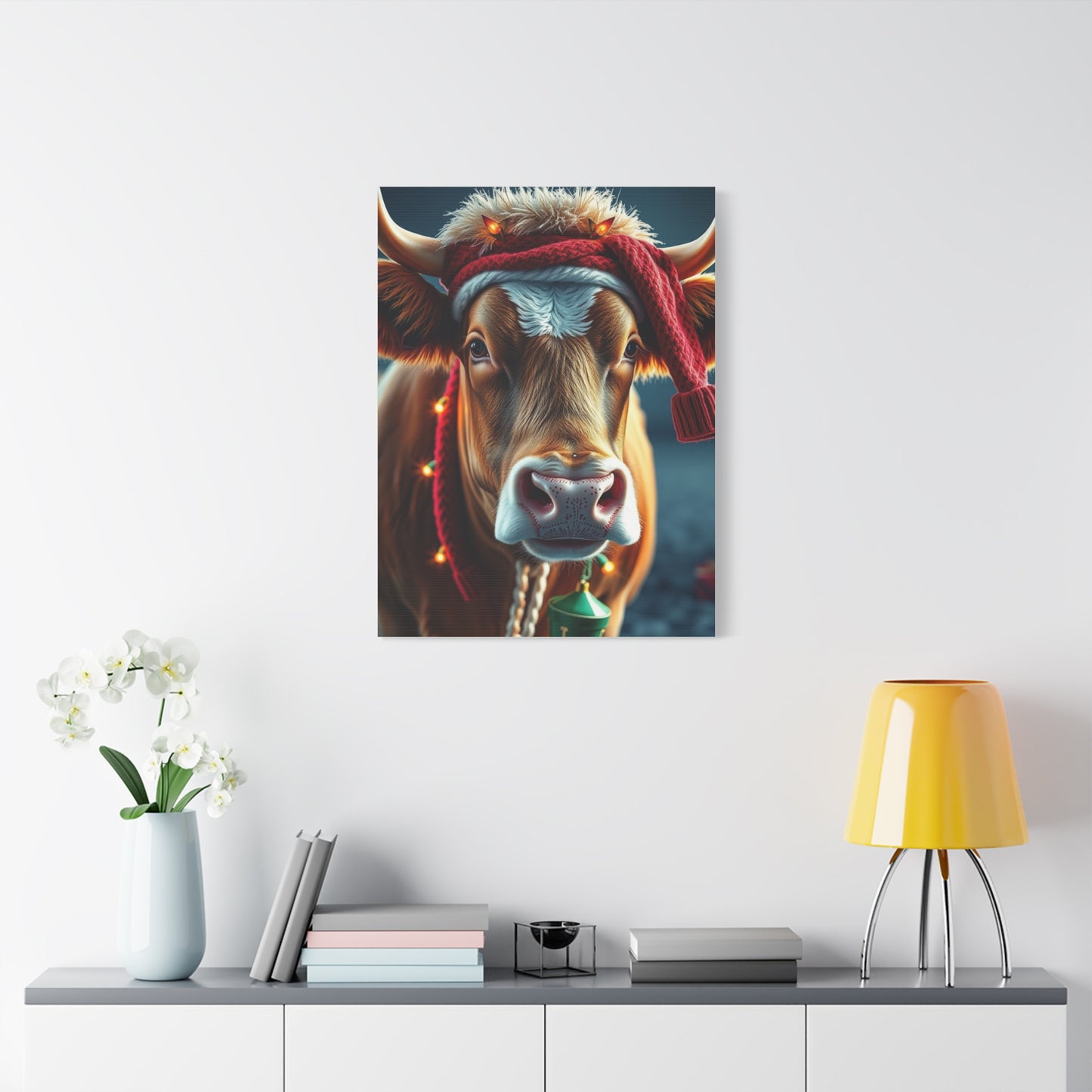 Christmas Cow Art Supreme Gallery Wall Art & Canvas Print