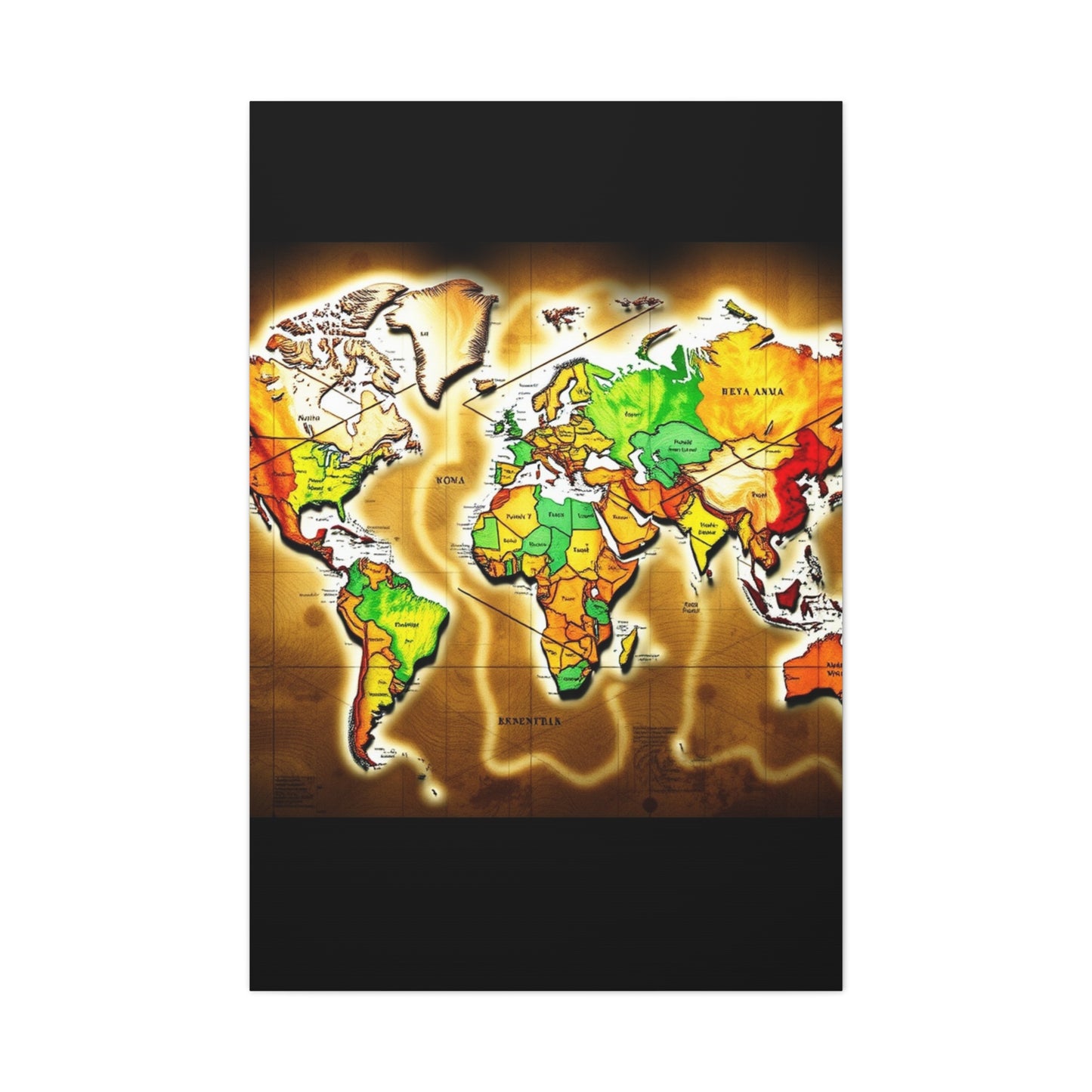 Supreme World Map Art Collection Wall Art & Canvas Print