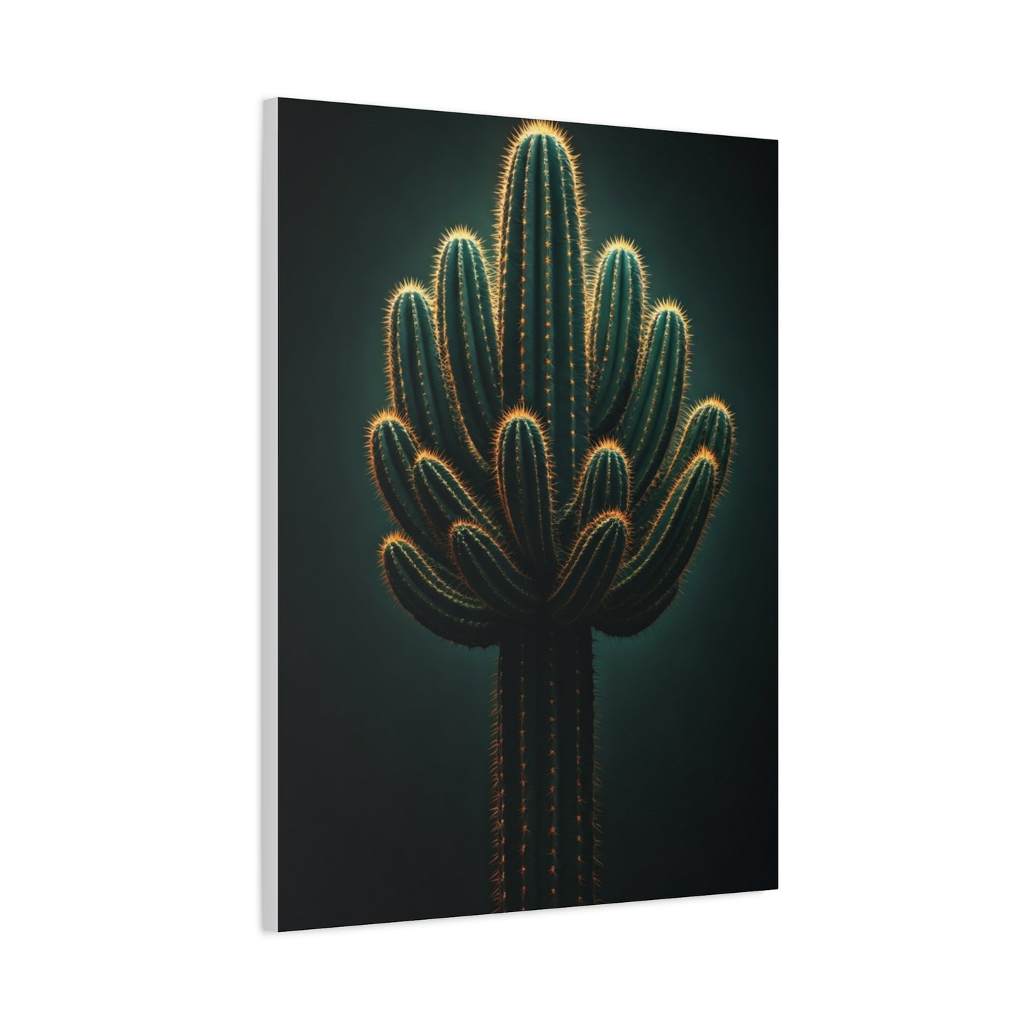 Golden Saguaro Cactus Desert Silhouette Wall Art & Canvas Prints