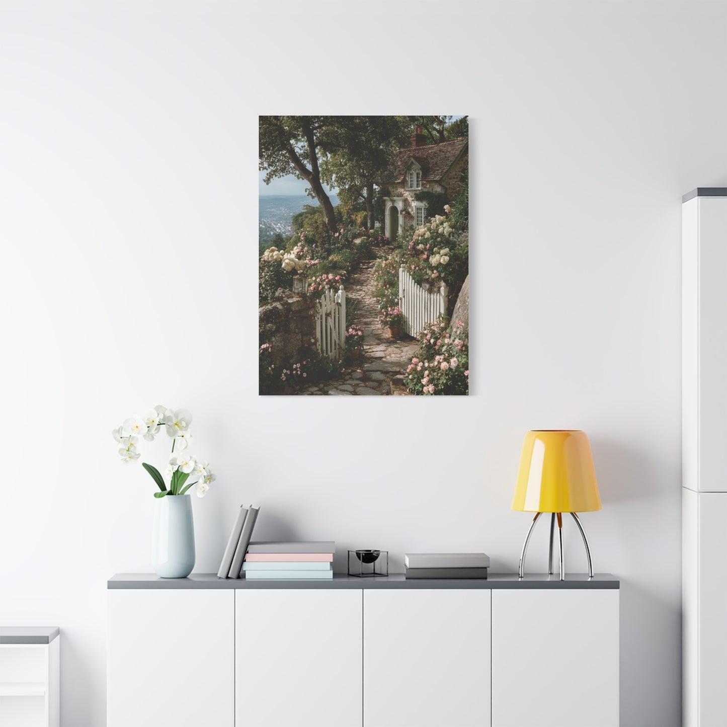 Cottage Garden Entrance Path Wall Art & Canvas Print