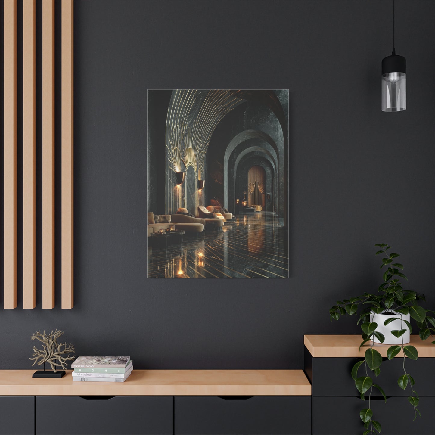 Art Deco Black and Gold Interior Wall Art & Canvas Print