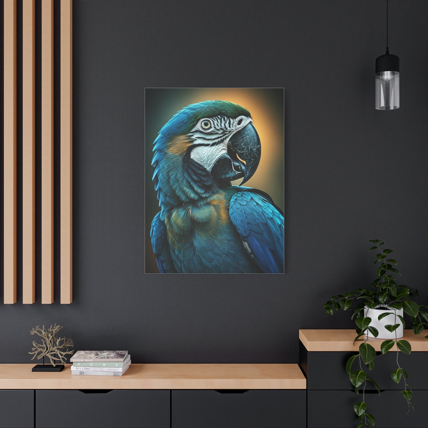Blue Macaw with Vibrant Feathers Wall Art & Canvas Prints