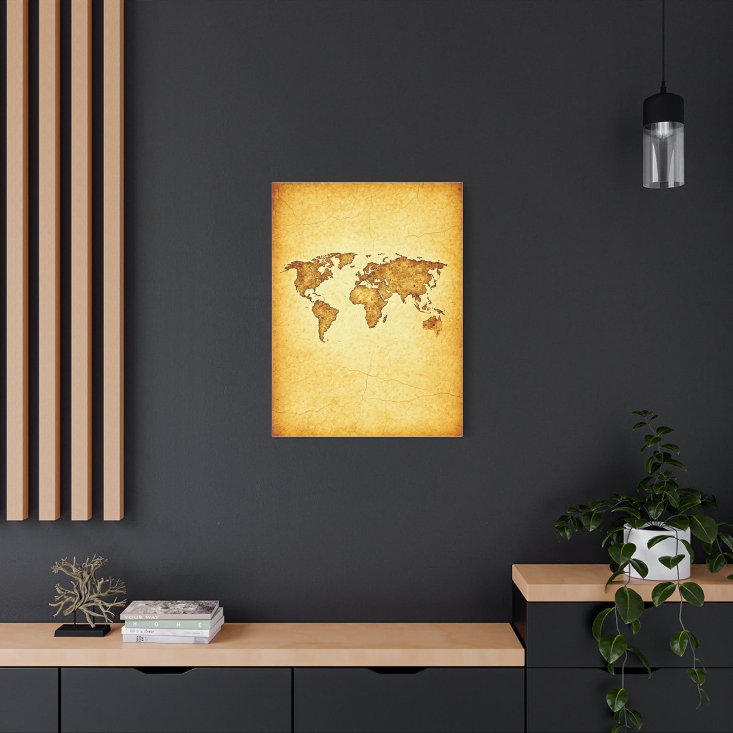 Sepia Continent Map Wall Art & Canvas Prints