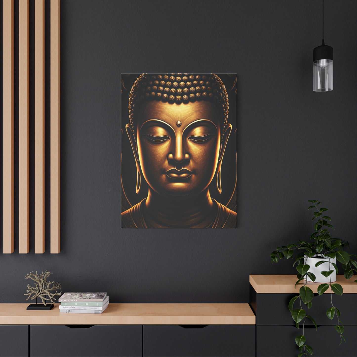 Sacred Golden Calm Buddha Portrait Wall Art & Canvas Prints