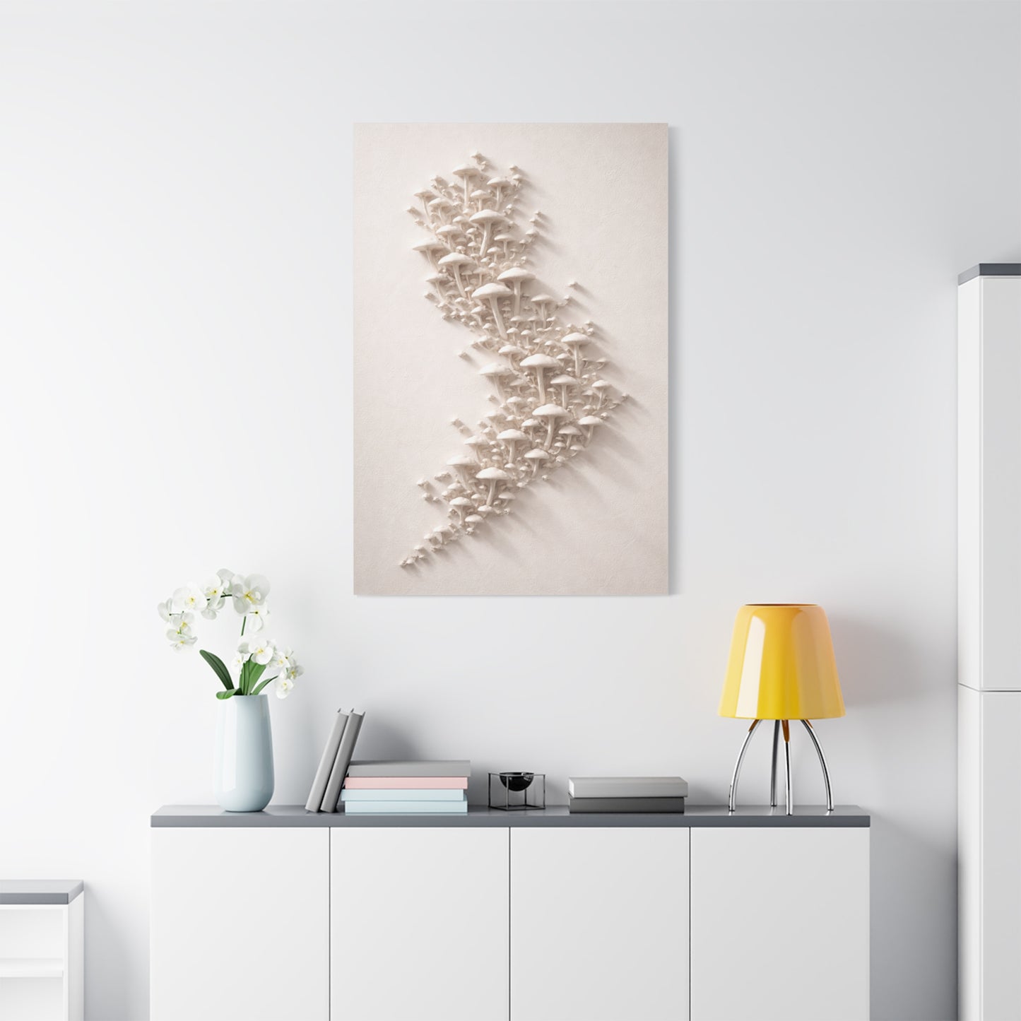 Modular 3D Stick-On Mushroom Colony Wall Art & Canvas Print