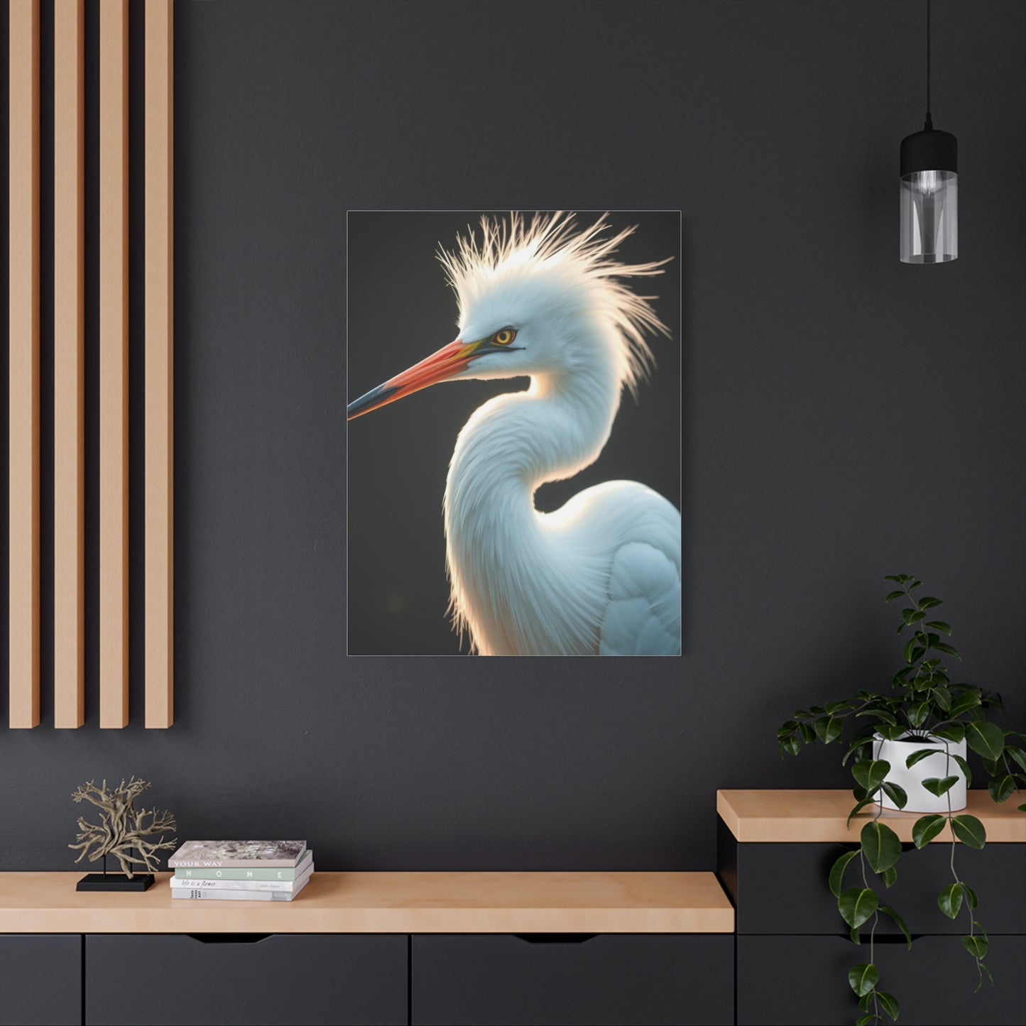 Vision Egret Art Art Wall Art & Canvas Print