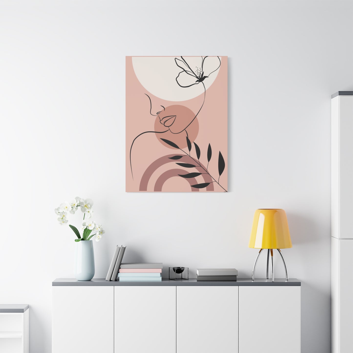 Lady Flower Leaves Deco Wall Art & Canvas Prints