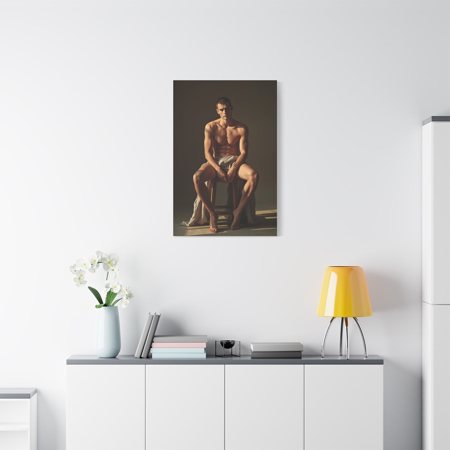 Masculine Seated Figure Study Wall Art & Canvas Print