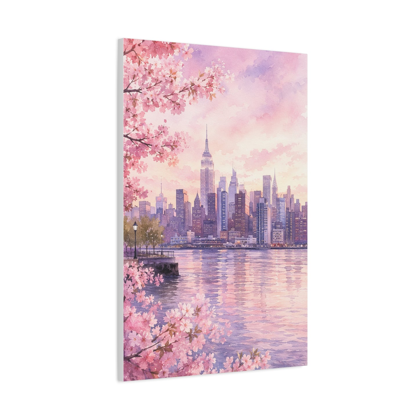 Spring Manhattan Skyline Blossom Wall Art & Canvas Print