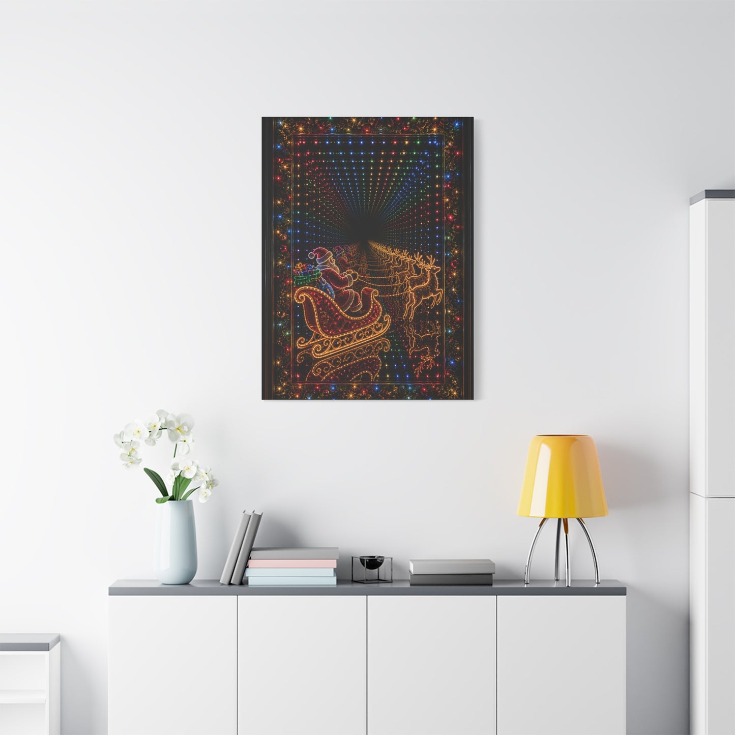 Infinity Tunnel Santa Sleigh Wall Art & Canvas Print