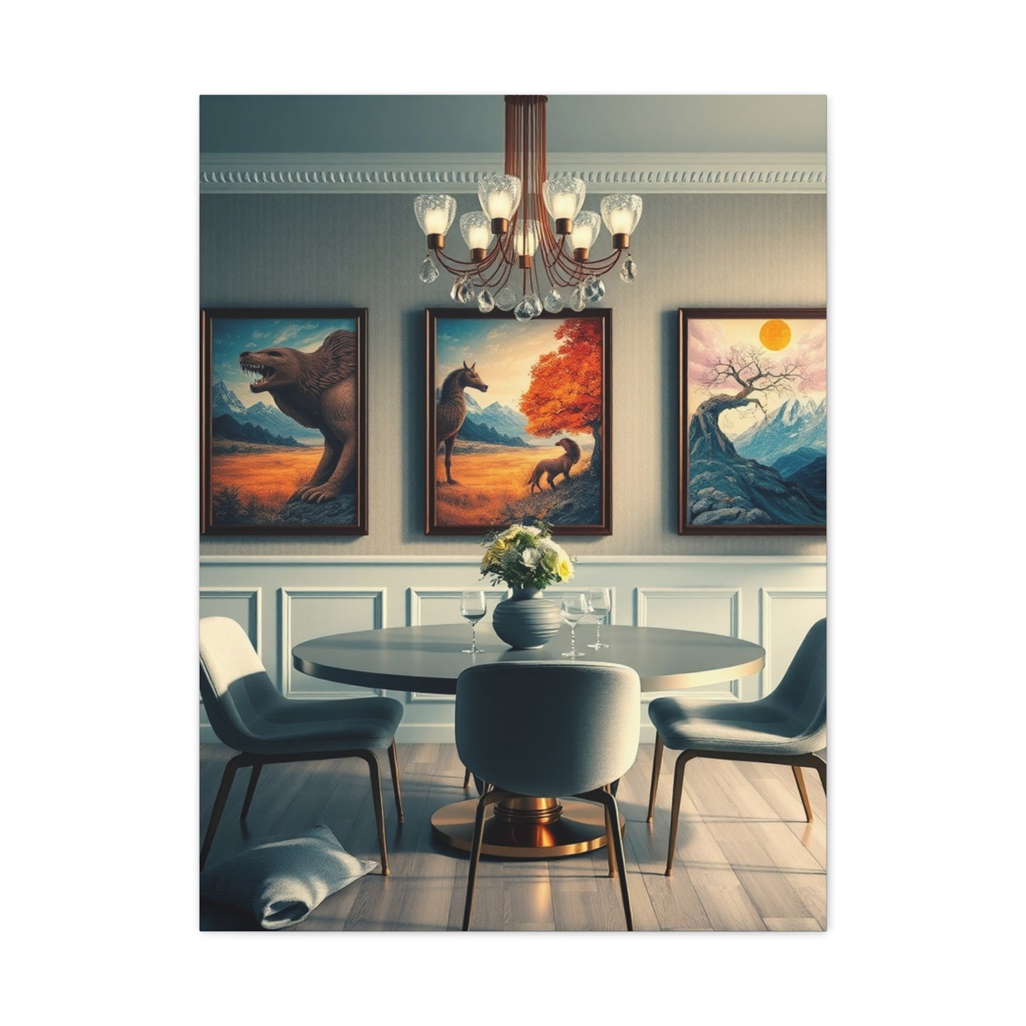 Sophisticated Dining Tableau Wall Art & Canvas Print