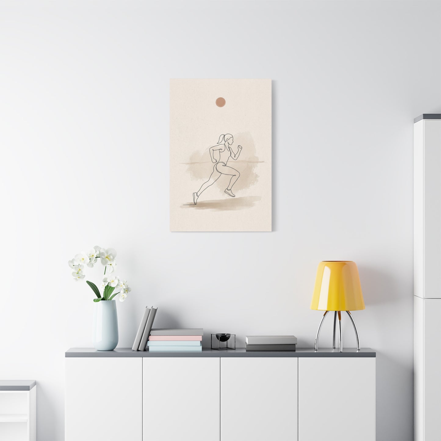 Minimal Marathon Runner Sports Wall Art & Canvas Print