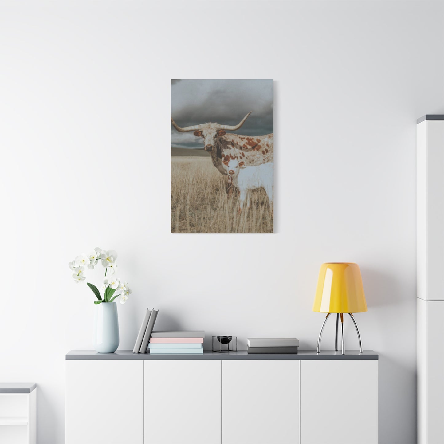Wild Buffalo Family Longhorn Photos Wall Art & Canvas Prints