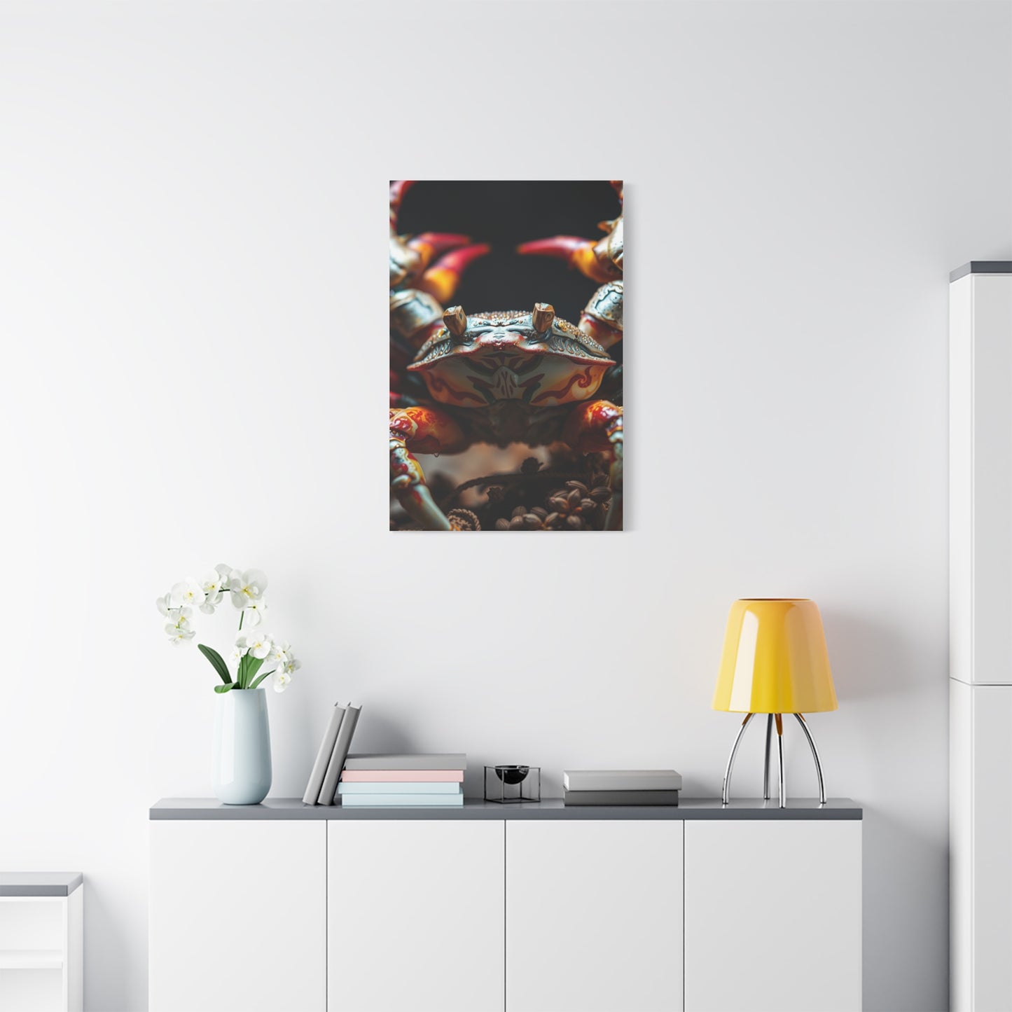 Crimson Crustacean Elegance Wall Art & Canvas Print