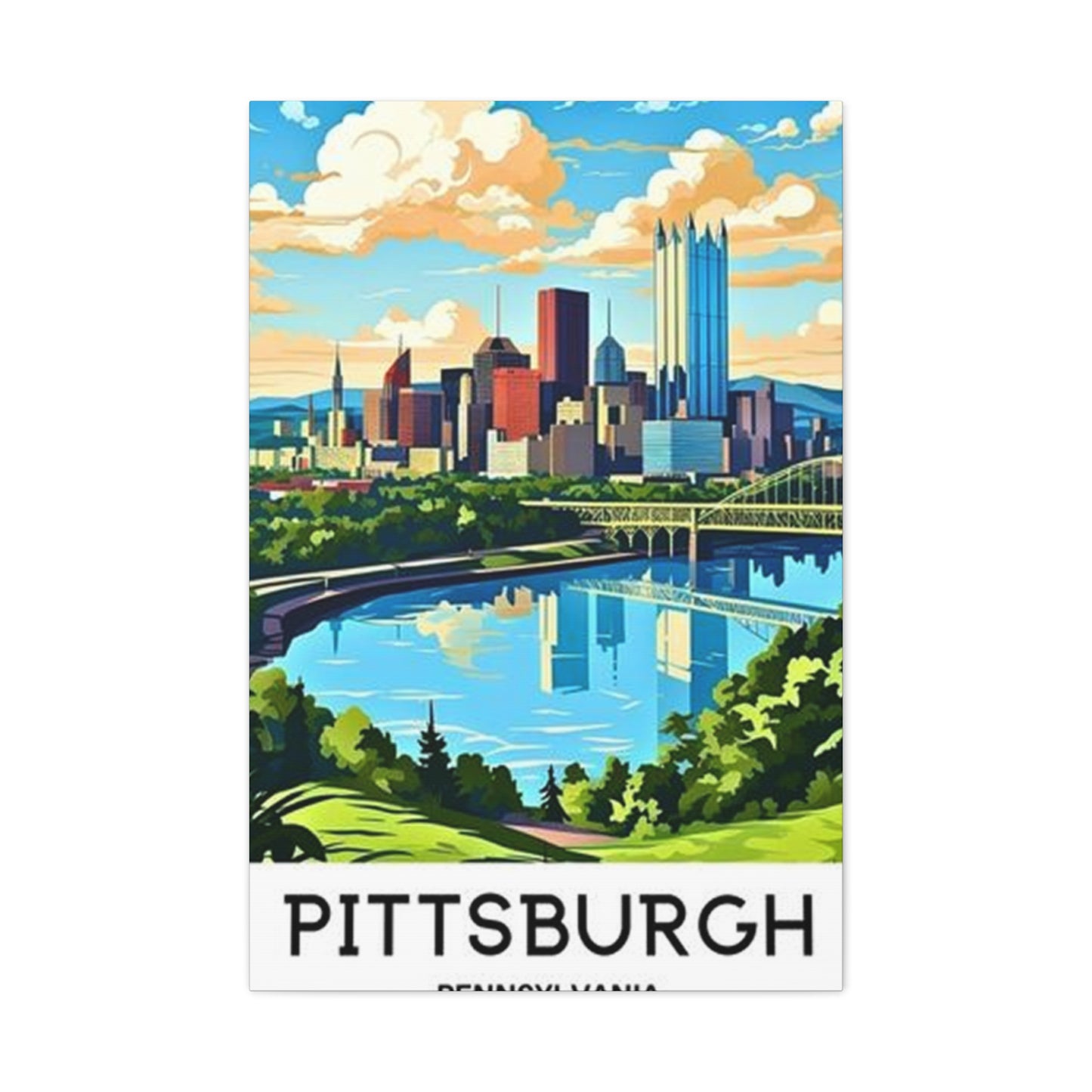 Sunny Sky Pittsburgh Poster Wall Art & Canvas Prints