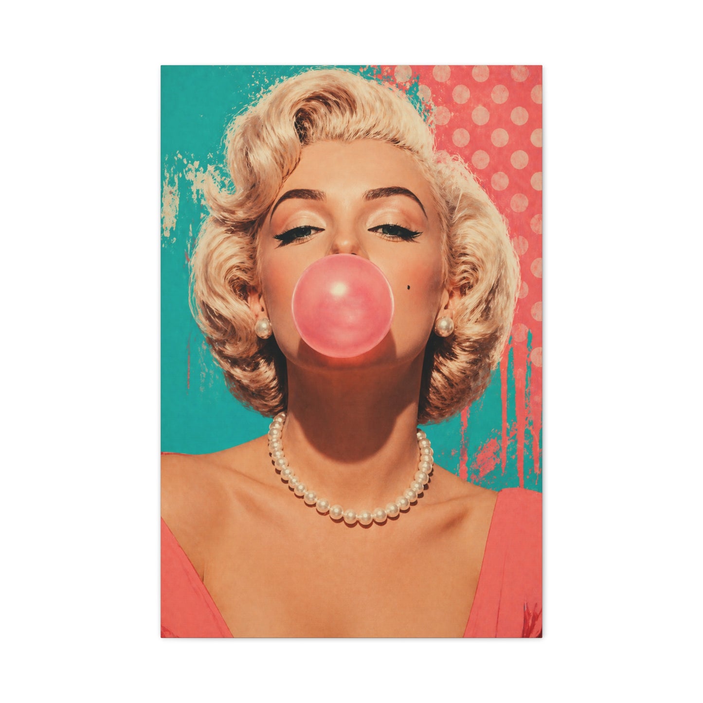 Retro Pop Glam Bubble Portrait Wall Art & Canvas Print