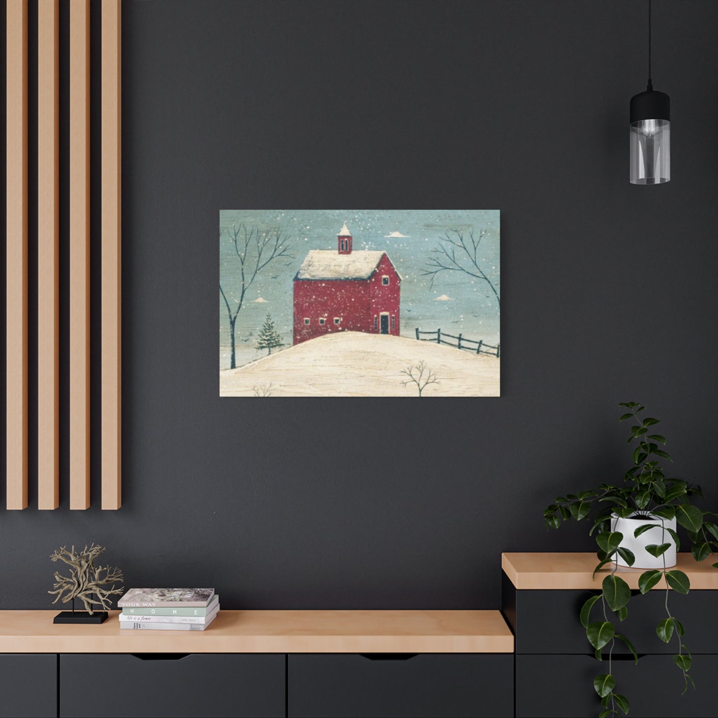 Red Snow House Kimble Warren Wall Art & Canvas Prints