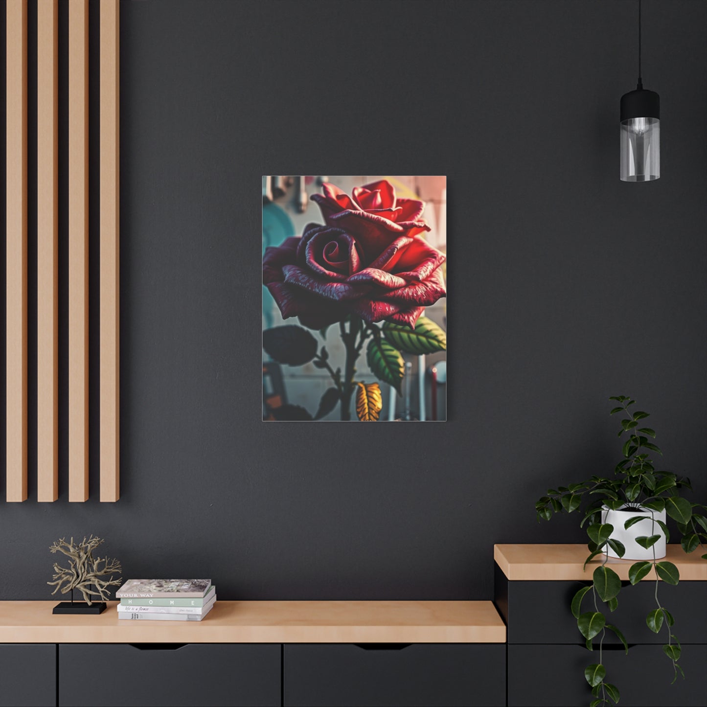 Regal Petals Street Canvas Wall Art & Canvas Print