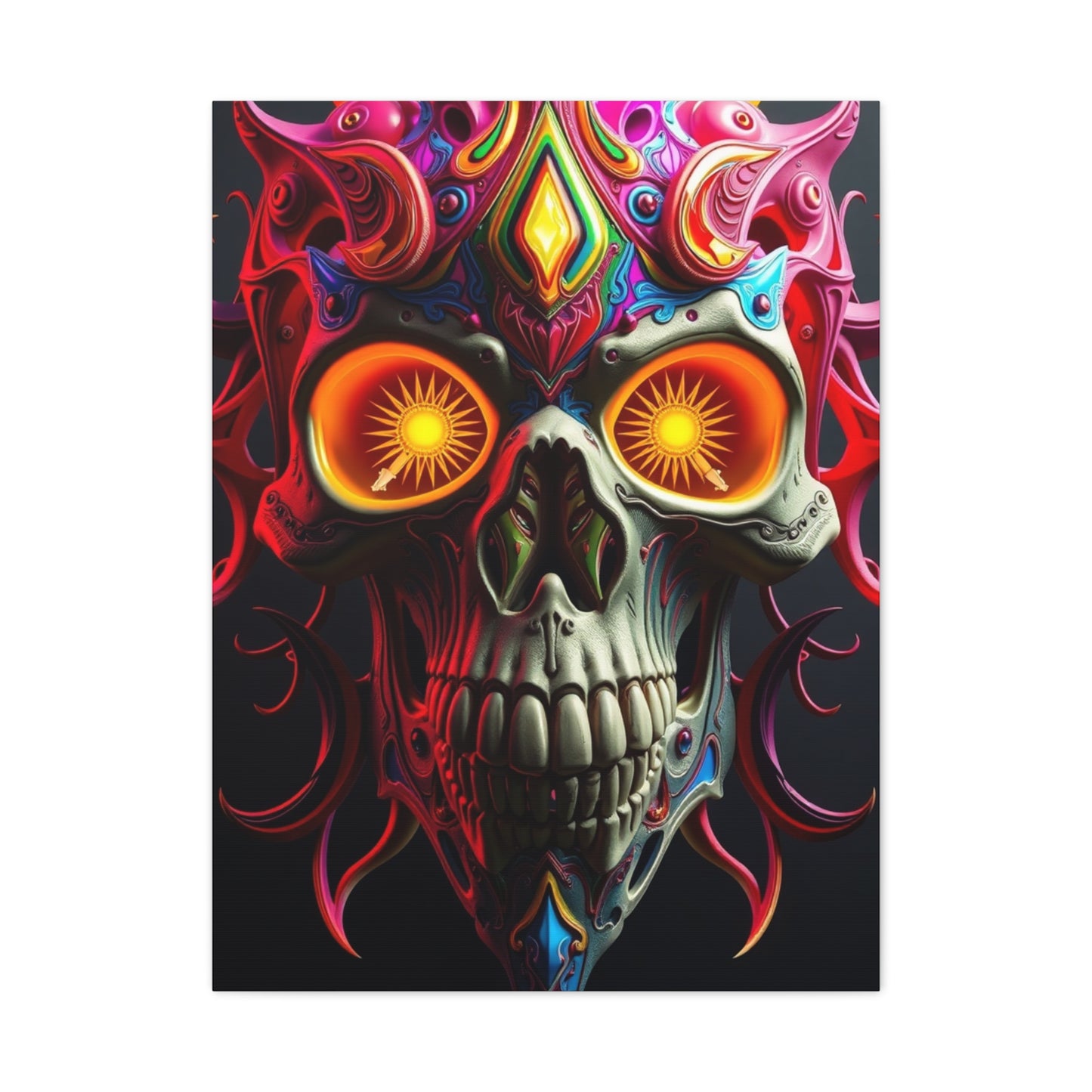 3D Trippy Skull Art By Ali Gulec Art Supreme Canvas Gallery Wall Art & Canvas Print