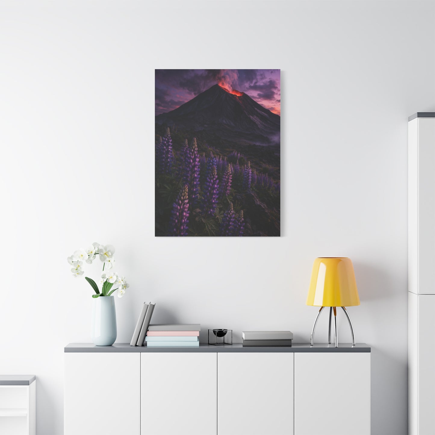 Volcanic Twilight & Wild Lupines Wall Art & Canvas Print